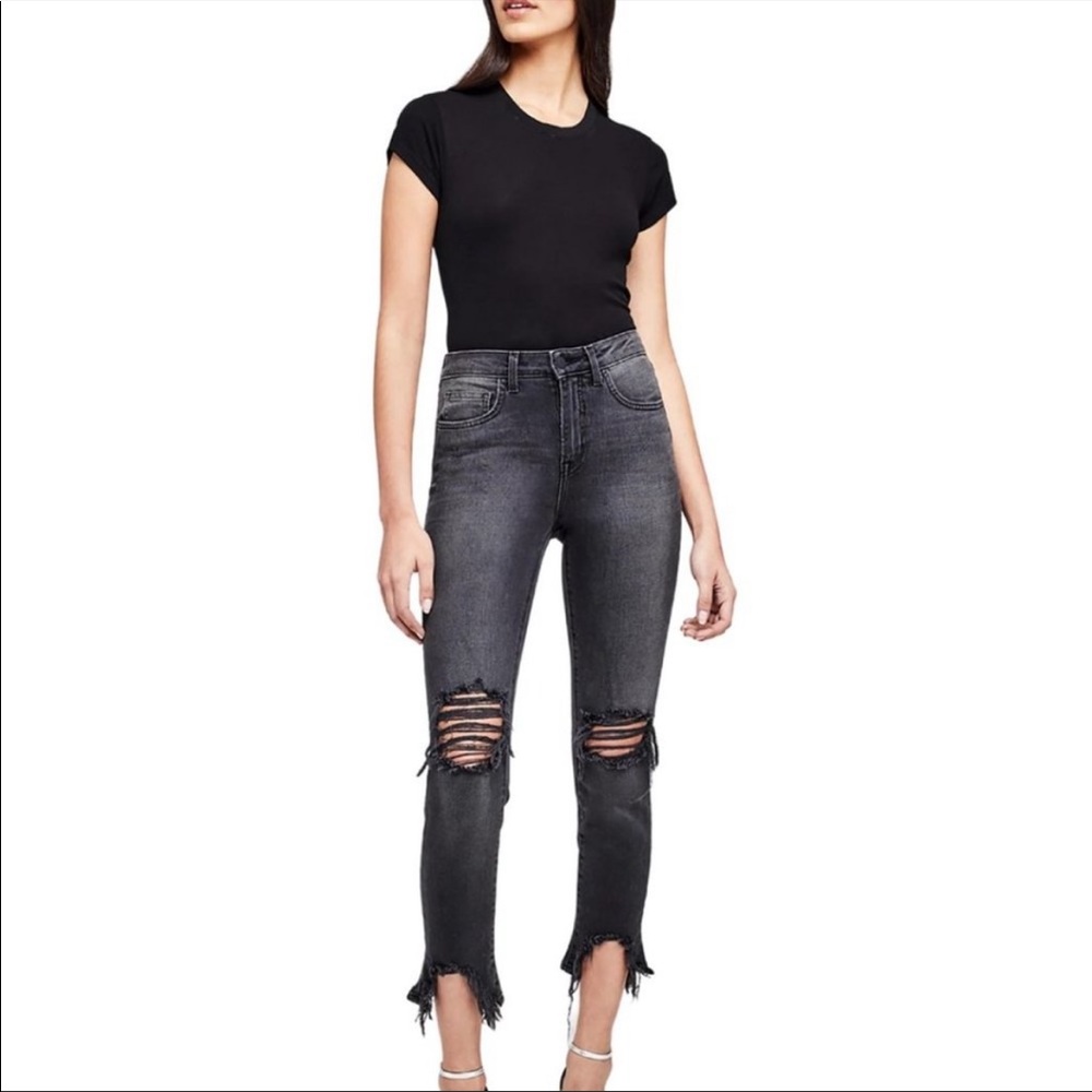 L’AGENCE midnight destruct distressed denim